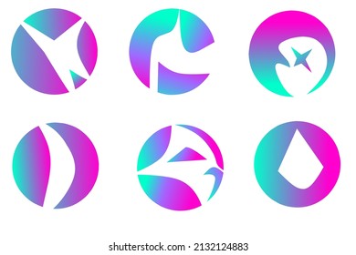 gradients creative logos collection optional for photo profile and logos