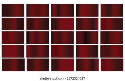 Gradients dark red colorful swatches set collection vector