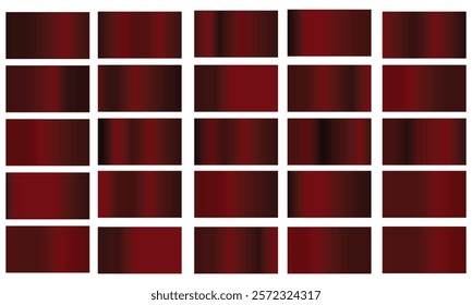Gradients dark red colorful swatches set collection vector design 