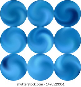 Gradients kit with round smooth backgrounds. Trendy soft color pastel. Minimal retro style of 80th. Blue elegant and easy editable colorful fluid covers for your creative projects.