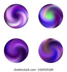 Gradients kit with round smooth backgrounds. Trendy soft color art. Neon retro style of 80th. Violet elegant and easy editable colorful fluid covers for your creative projects.