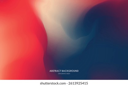 Gradients mesh blue, red and yellow color abstract background