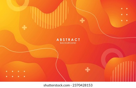 Gradients orange color fluid shapes background