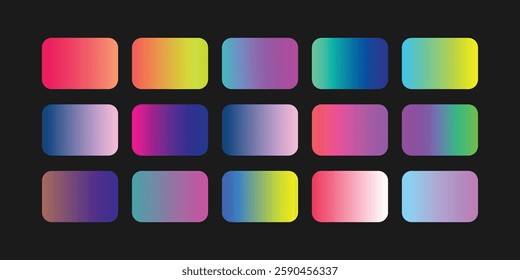 Gradients Set Bright Colours. Set of vector gradient backgrounds  For covers, wallpapers, branding, business cards, social media and other projects.