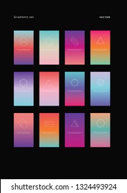 Gradients Set With Logo Design Templates Vector Illustration