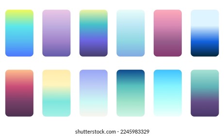 	
Gradients sky colorful swatches set collection vector