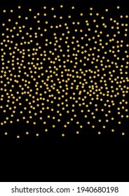 Gradiment Night Glitter Frame. Random-Circle-Teilchen Golden Confetti Falling Muster. runder Hintergrund. GoldspitzIllustration.