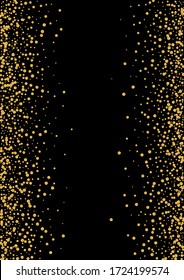 Gradiment Sparkle Foil Particles. Grainy Glitter Design. Golden Confetti Holiday Illustration. Bright Dot Background. Gold Wedding Pattern.