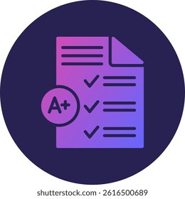 Grading Glyph Circle Gradient Icon