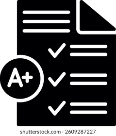 Grading Glyph Icon Vector Design