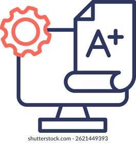 Grading System Icon Line Color Vector Illustration