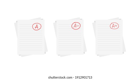 Grading system vector with letter scores and exam evaluation