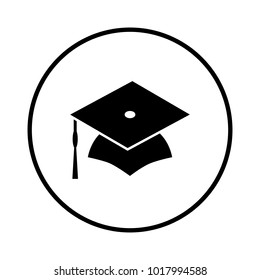 Graduaiton cap in circle icon