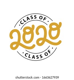 Graduate 2020. Class Of 2020. Lettering Graduation Logo Stamp. Vector Illustration. Template For Graduation Design, Party, High School Or College Graduate, Yearbook.