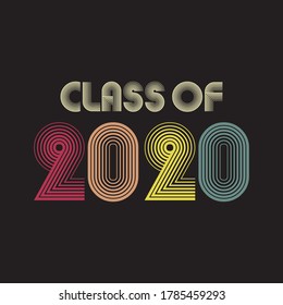 Graduate 2020. Class Of 2020. Vintage Style Lettering Vector Illustration. Template For Graduation Design, Party, High School Or College Graduate, Yearbook. Tshirt Design Vector 
