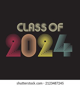 Graduate 2024. Class of 2024. vintage style Lettering Vector illustration. Template for graduation design, party, high school or college graduate, yearbook. tshirt design vector 