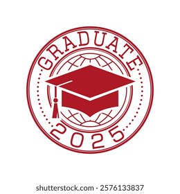 Graduate 2025 with a graduation cap. Vector illustration for design and theme design