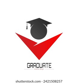 Graduate. Abstract icon for special events, posters, banners, diplomas. The idea of a creative logo