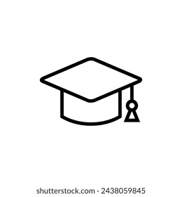 Graduate Bachelor Cap Education Icon Vector Logo Template
