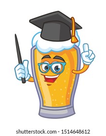 graduate beer cartoon mascot character vector