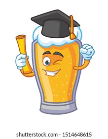 graduate beer cartoon mascot character vector