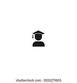 graduate black icon isolated white background, for web, app, and presentation 