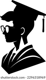 Graduate | Black and White Vector illustration