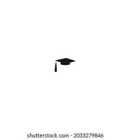 graduate cap black icon isolated white background, for web, app, and presentation 