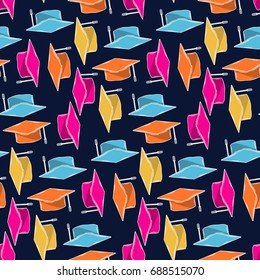 Graduate cap colorful abstract pattern