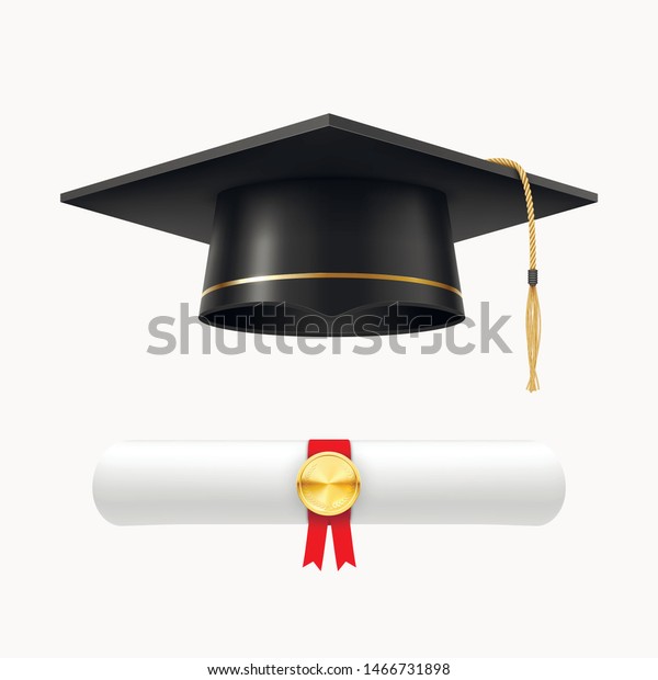 Graduate Cap Diploma College Ceremony Achievement Stock Vector Royalty Free 1466731898