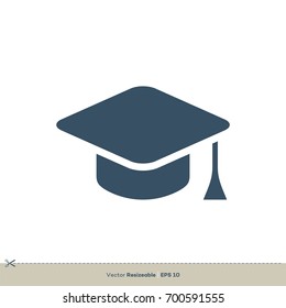 Graduate Cap Education Icon Vector Logo Template Illustration Design. Vector EPS 10.