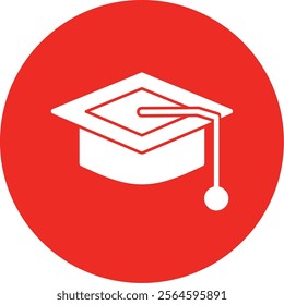 Graduate Cap Glyph Multi Circle Vector Icon Design