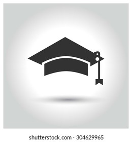 graduate Cap icon. Circle concept web buttons. vector illustration. Flat design style
