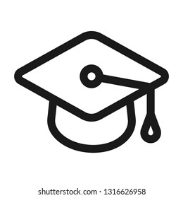 Graduate cap icon. Line style