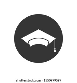 Graduate cap icon logo. Vector
