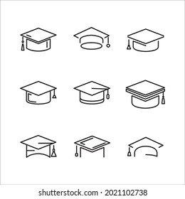 graduate cap  icon set. graduate cap  pack symbol vector elements for infographic web
