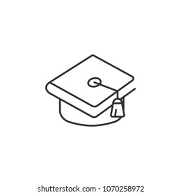 Graduate Cap icon. Simple element illustration. Graduate Cap symbol design template. Can be used for web and mobile on white background