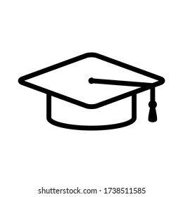 graduate cap icon symbol vector on white background