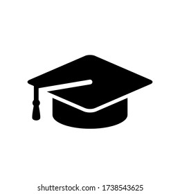 graduate cap icon symbol vector on white background