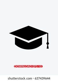 Graduate cap icon, Vector