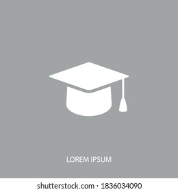 Graduate cap icon. Vector illustration EPS 10.