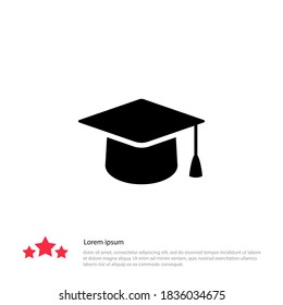 Graduate cap icon. Vector illustration EPS 10.