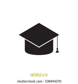 graduate cap, icon, vector illustration EPS 10