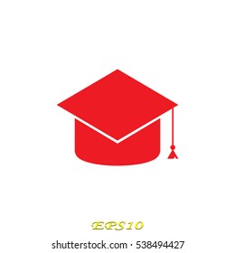 graduate cap, icon, vector illustration EPS 10