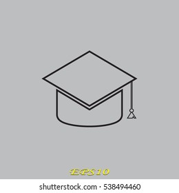 graduate cap, icon, vector illustration EPS 10