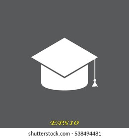 graduate cap, icon, vector illustration EPS 10