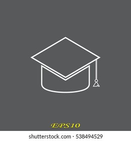 graduate cap, icon, vector illustration EPS 10