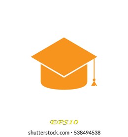 graduate cap, icon, vector illustration EPS 10