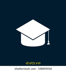 graduate cap, icon, vector illustration EPS 10