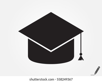 graduate cap, icon, vector illustration eps10